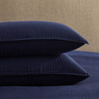 Dusklia - Santorini Muslin Duvet Cover & Pillowcase Set - Navy