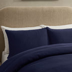 Dusklia - Santorini Muslin Duvet Cover & Pillowcase Set - Navy