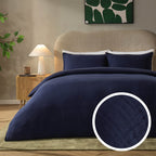 Dusklia - Santorini Muslin Duvet Cover & Pillowcase Set - Navy
