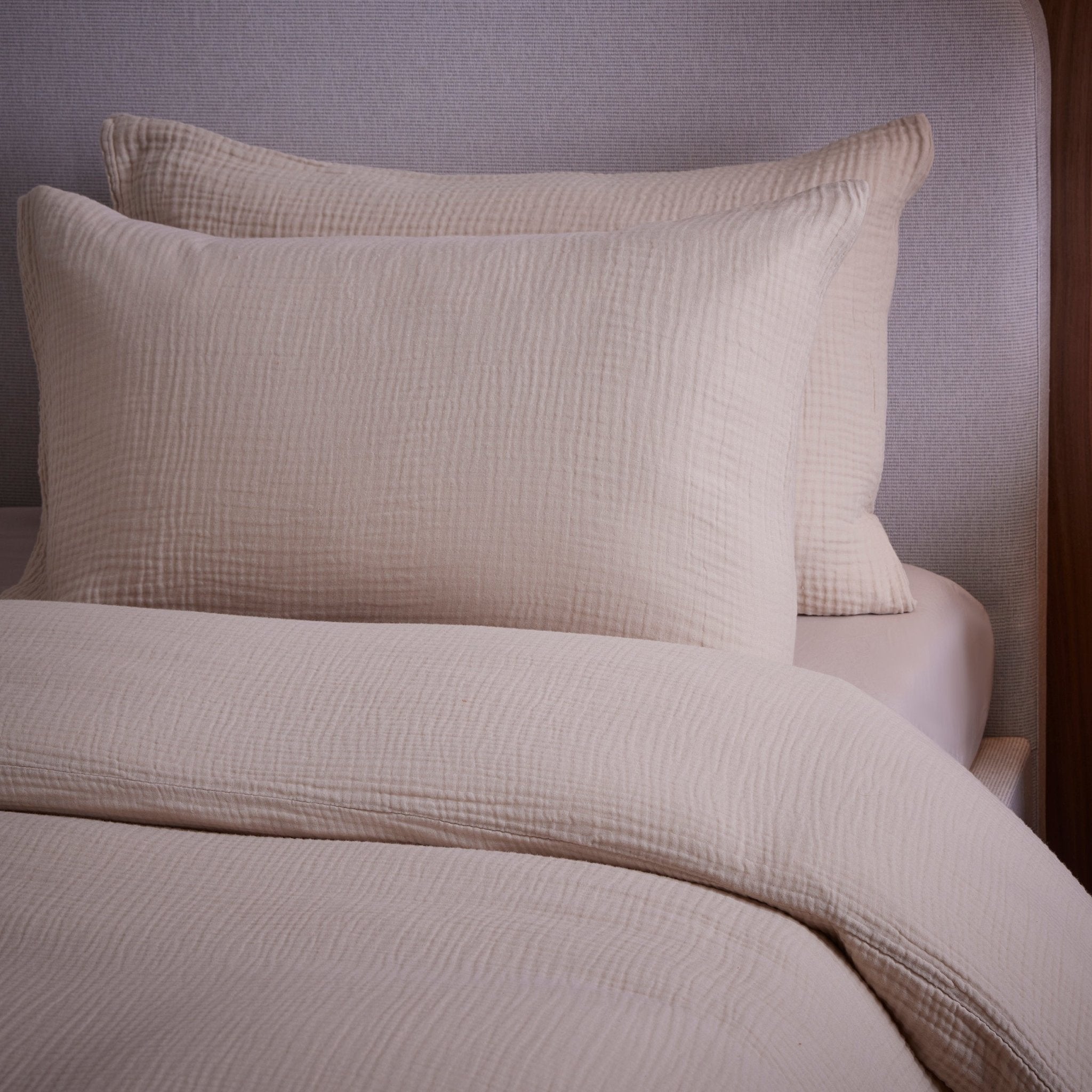 Dusklia - Santorini Muslin Duvet Cover & Pillowcase Set - Oatmeal