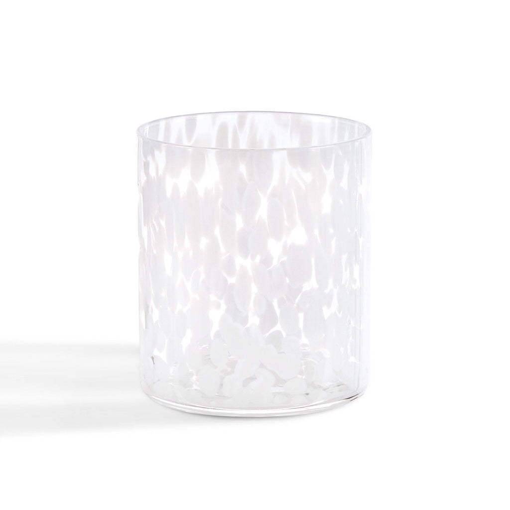 Dusklia - Sarda Dotty Glass Tumblers - Set of 4 - White