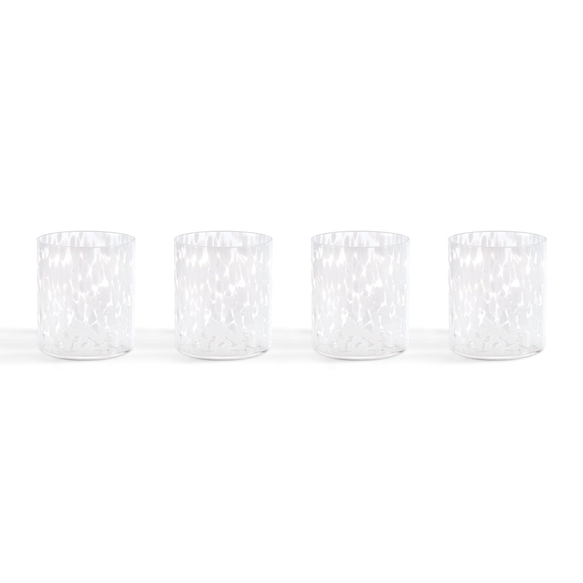 Dusklia - Sarda Dotty Glass Tumblers - Set of 4 - White