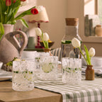 Dusklia - Sarda Dotty Glass Tumblers - Set of 4 - White