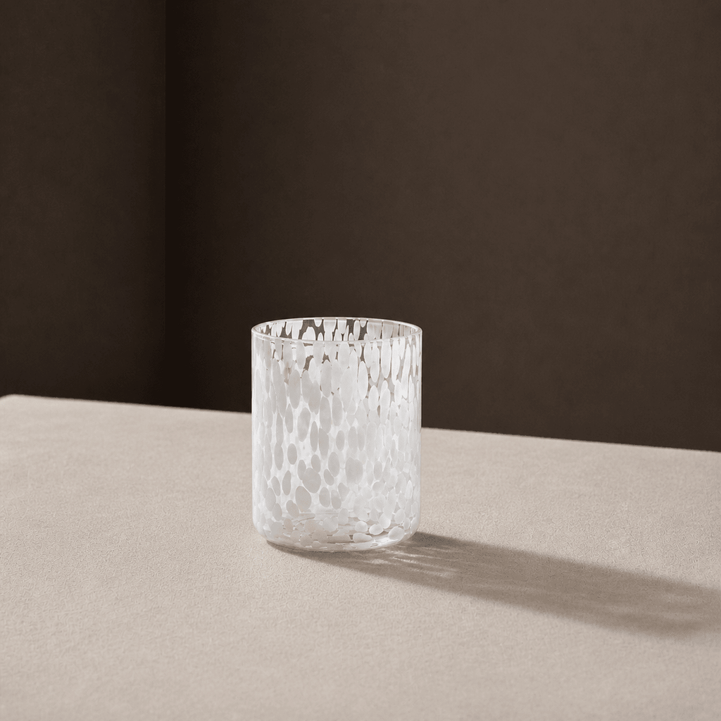 Dusklia - Sarda Dotty Glass Tumblers - Set of 4 - White