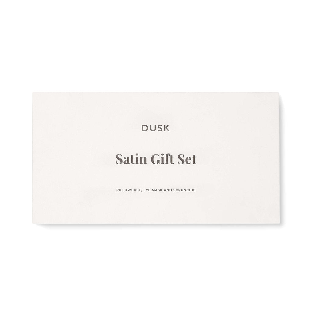 Dusklia - Satin Pillowcase, Eye Mask and Hair Tie Gift Set - Pink