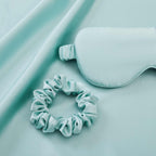 Dusklia - Satin Pillowcase, Eye Mask and Hair Tie Gift Set - Sage