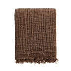 Dusklia - Savannah Four Layer Tufted Muslin Throw - Chocolate