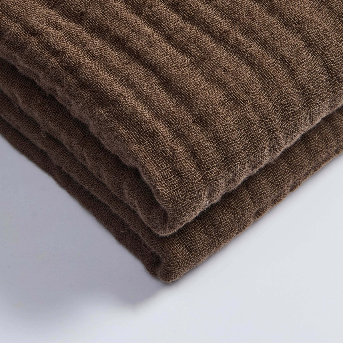 Dusklia - Savannah Four Layer Tufted Muslin Throw - Chocolate