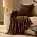Dusklia - Savannah Four Layer Tufted Muslin Sofa Throw - Chocolate