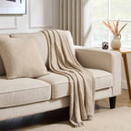 Dusklia - Savannah Four Layer Tufted Muslin Sofa Throw - Oat
