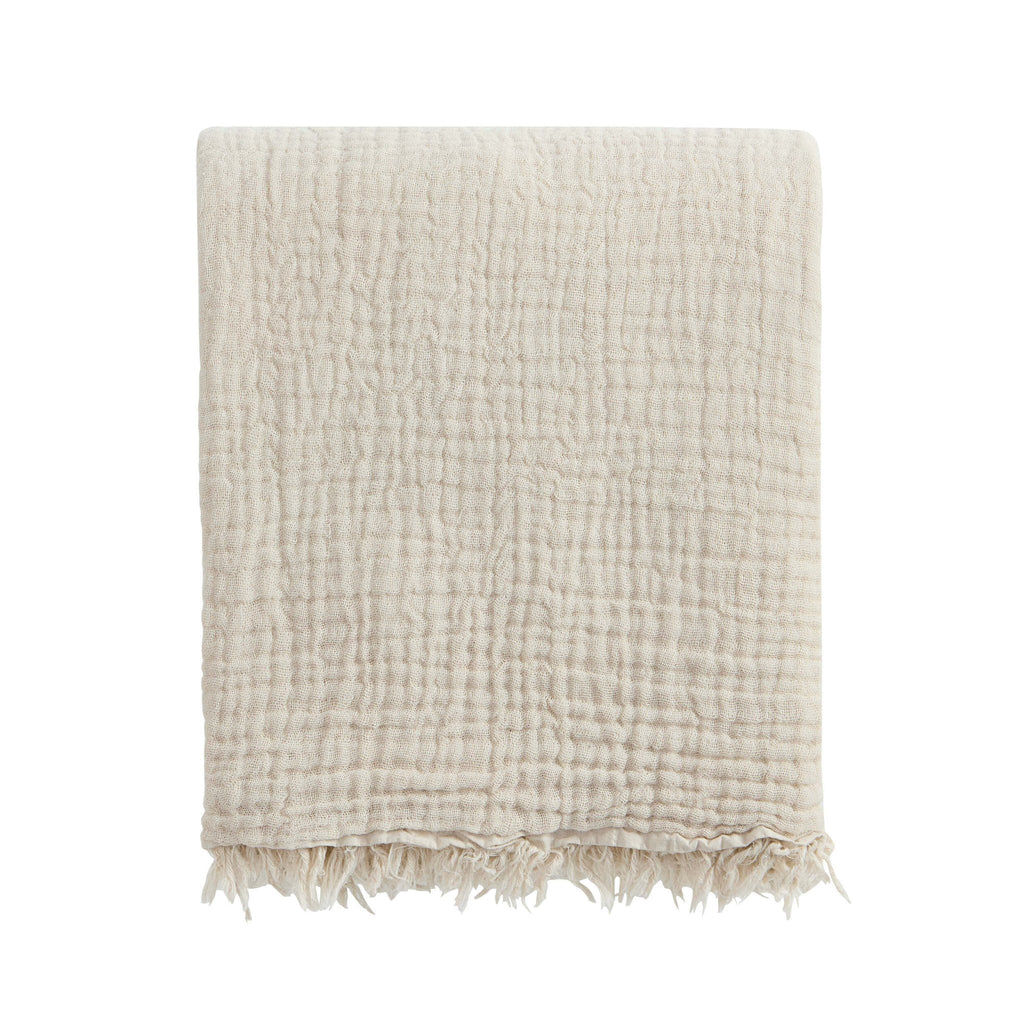 Dusklia - Savannah Tufted Muslin Throw - Oat