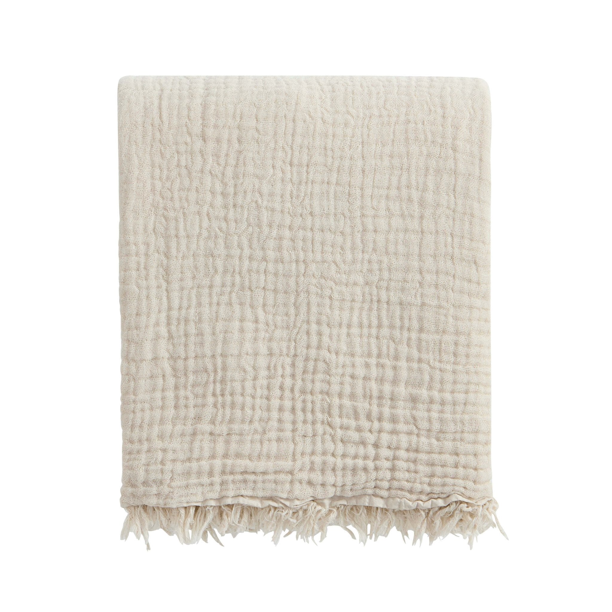 Dusklia - Savannah Tufted Muslin Throw - Oat