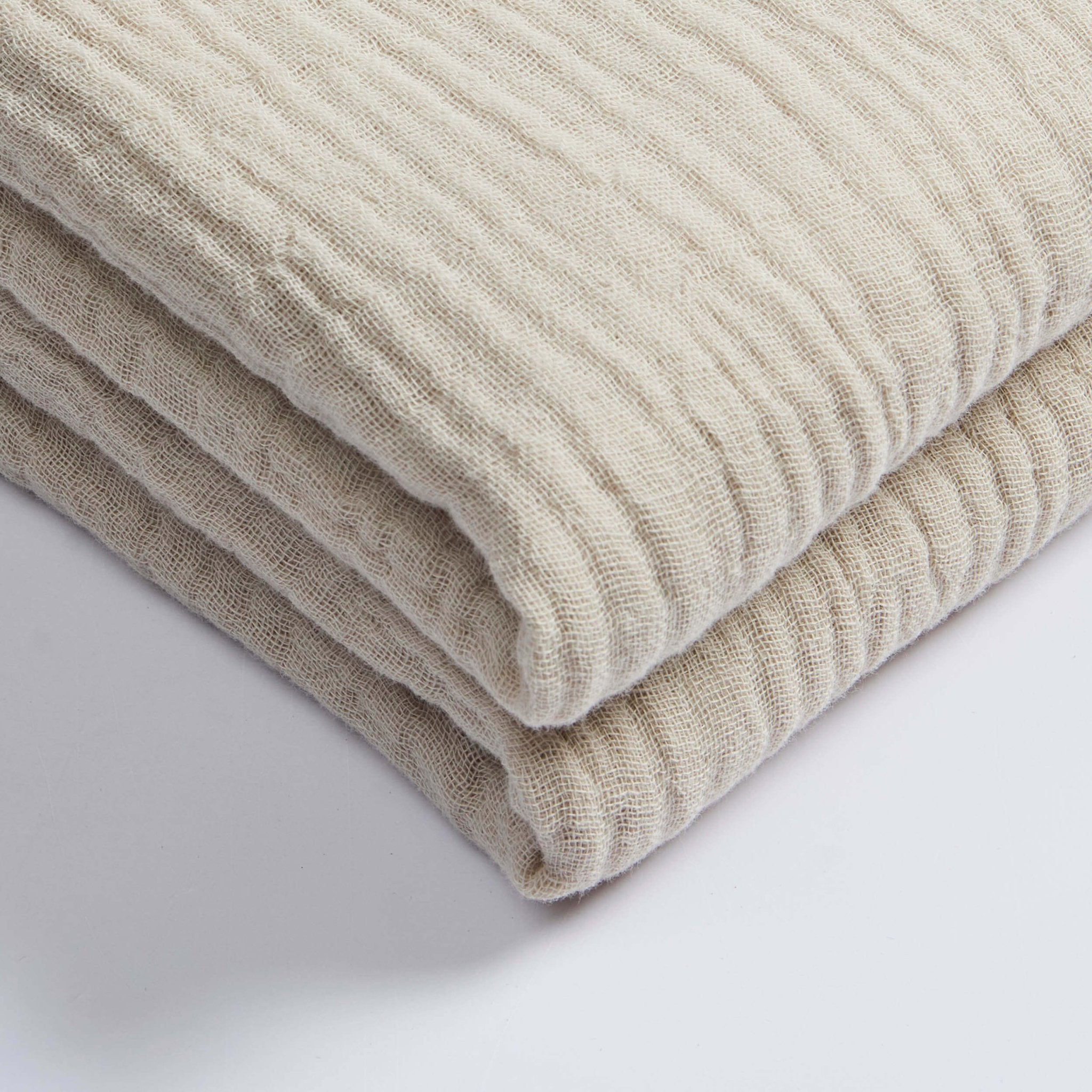 Dusklia - Savannah Four Layer Tufted Muslin Sofa Throw - Oat
