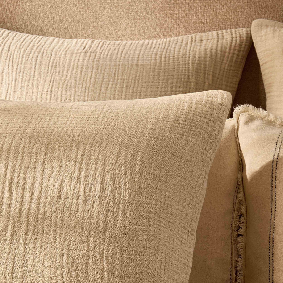 Dusklia - Savannah Set of 2 Tufted Muslin Cushion Cover - Oat