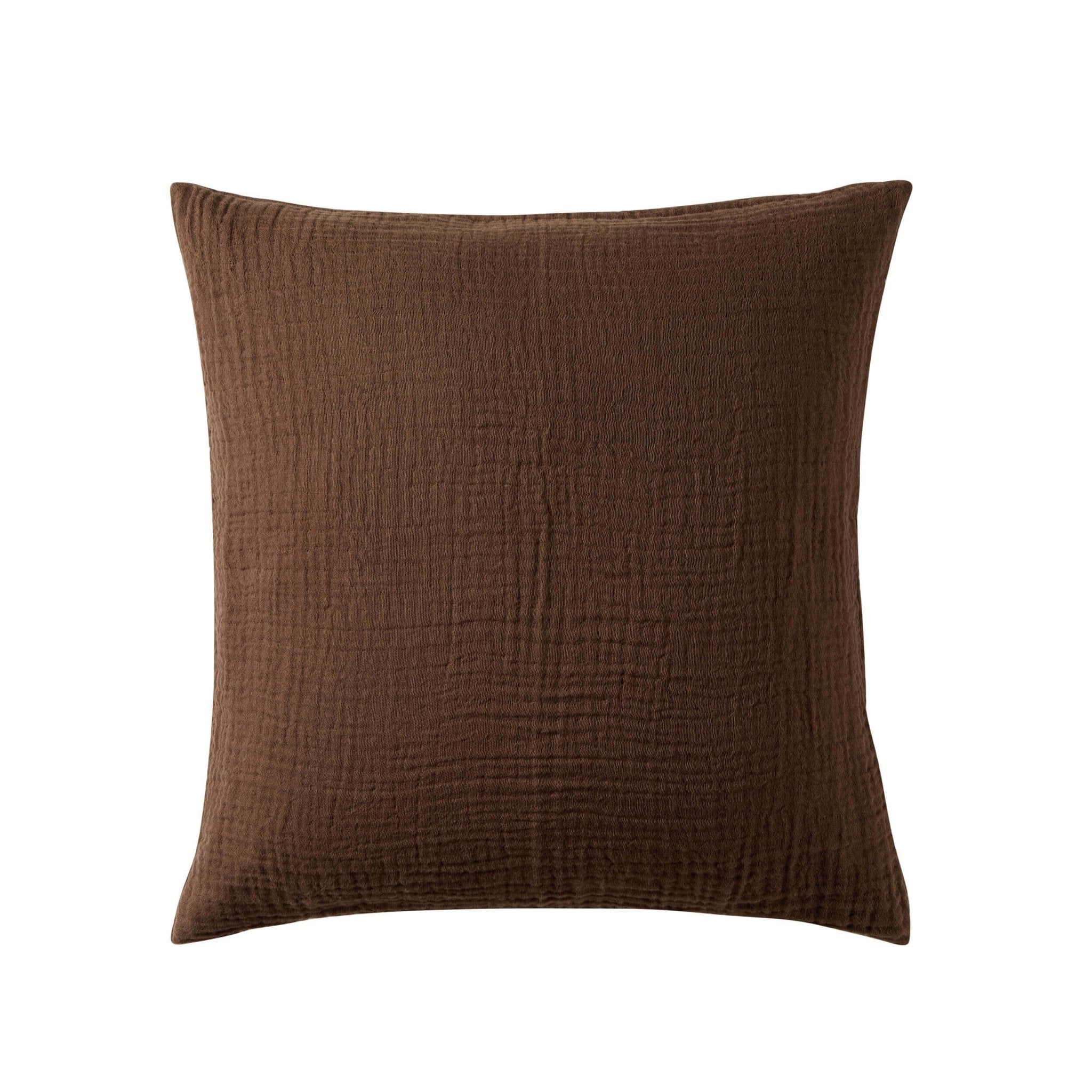 Dusklia - Savannah Set of 2 Tufted Muslin Sofa Cushion Covers - Chocolate