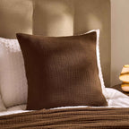 Dusklia - Savannah Set of 2 Tufted Muslin Cushion Covers - Chocolate