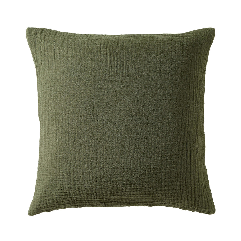 Dusklia - Savannah Set of 2 Tufted Muslin Cushion Covers - Olive Green
