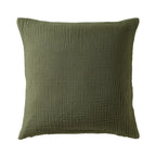 Dusklia - Savannah Set of 2 Tufted Muslin Sofa Cushion Covers - Olive Green