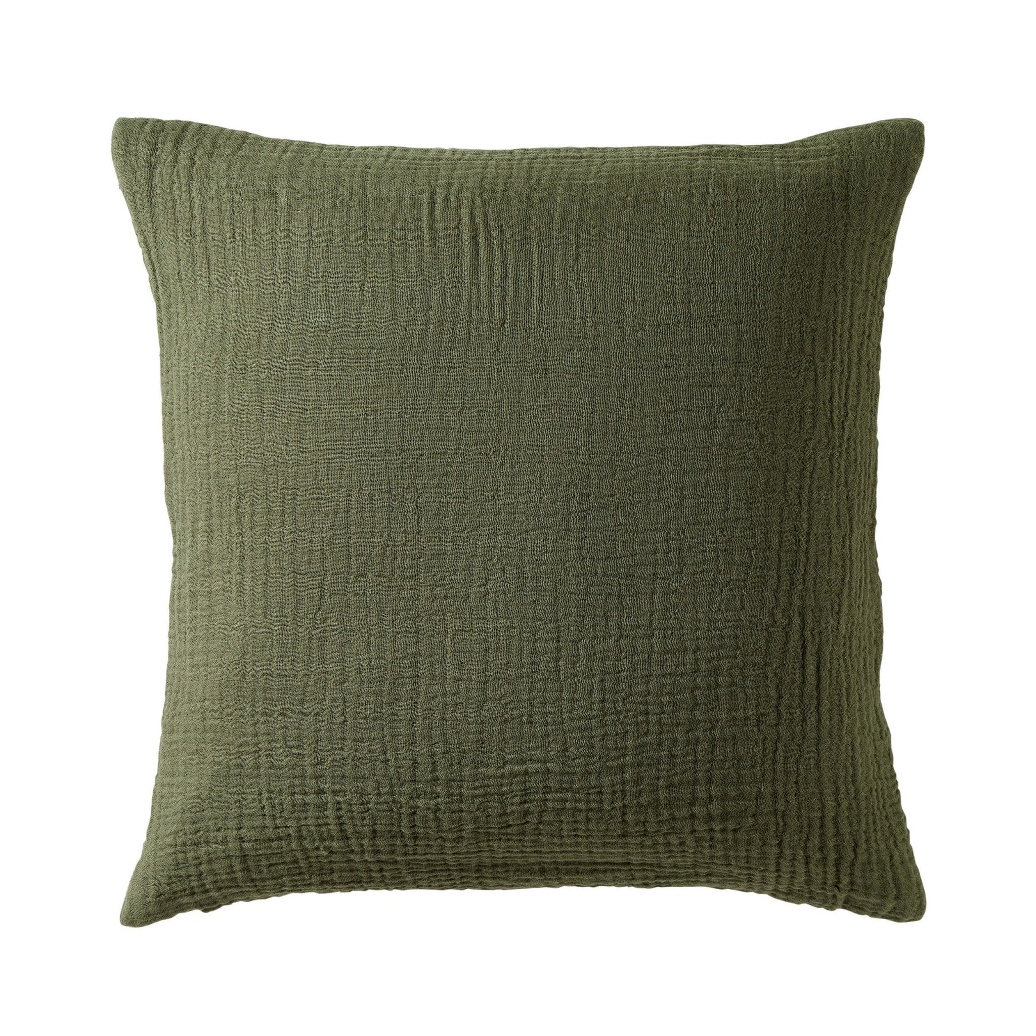 Dusklia - Savannah Set of 2 Tufted Muslin Sofa Cushion Covers - Olive Green