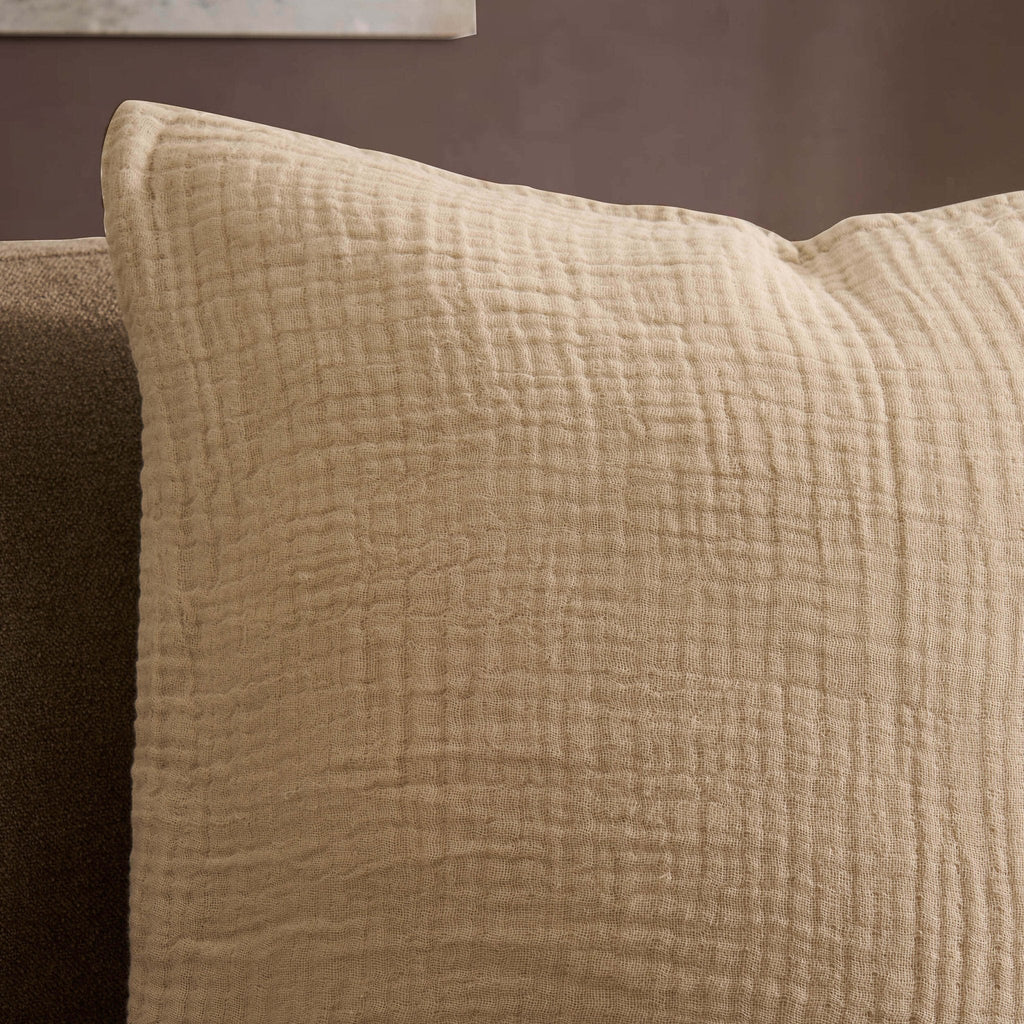 Dusklia - Savannah Set of 2 Tufted Muslin Sofa Cushion Cover - Oat