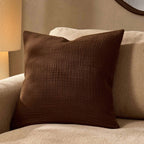 Dusklia - Savannah Set of 2 Tufted Muslin Sofa Cushion Covers - Chocolate