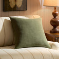 Dusklia - Savannah Set of 2 Tufted Muslin Sofa Cushion Covers - Olive Green