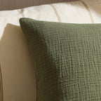 Dusklia - Savannah Set of 2 Tufted Muslin Sofa Cushion Covers - Olive Green