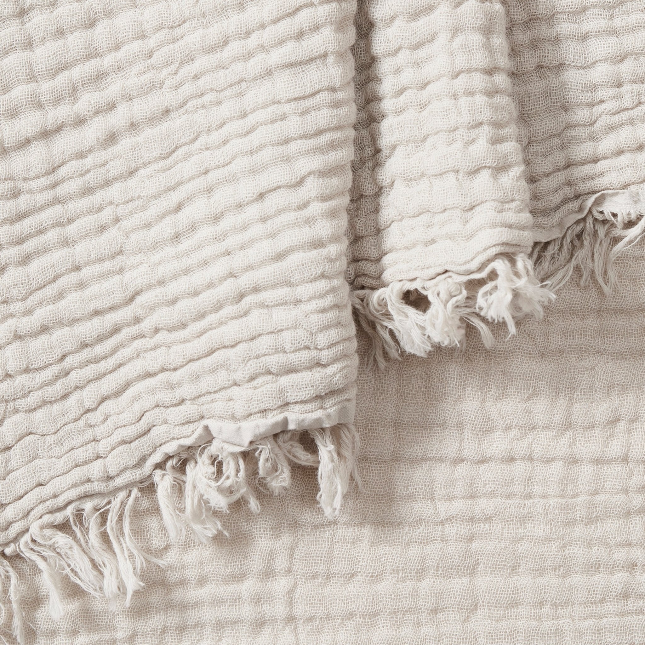 Dusklia - Savannah Tufted Muslin Throw - Oat