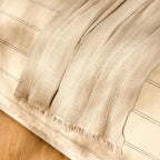 Dusklia - Savannah Tufted Muslin Throw - Oat