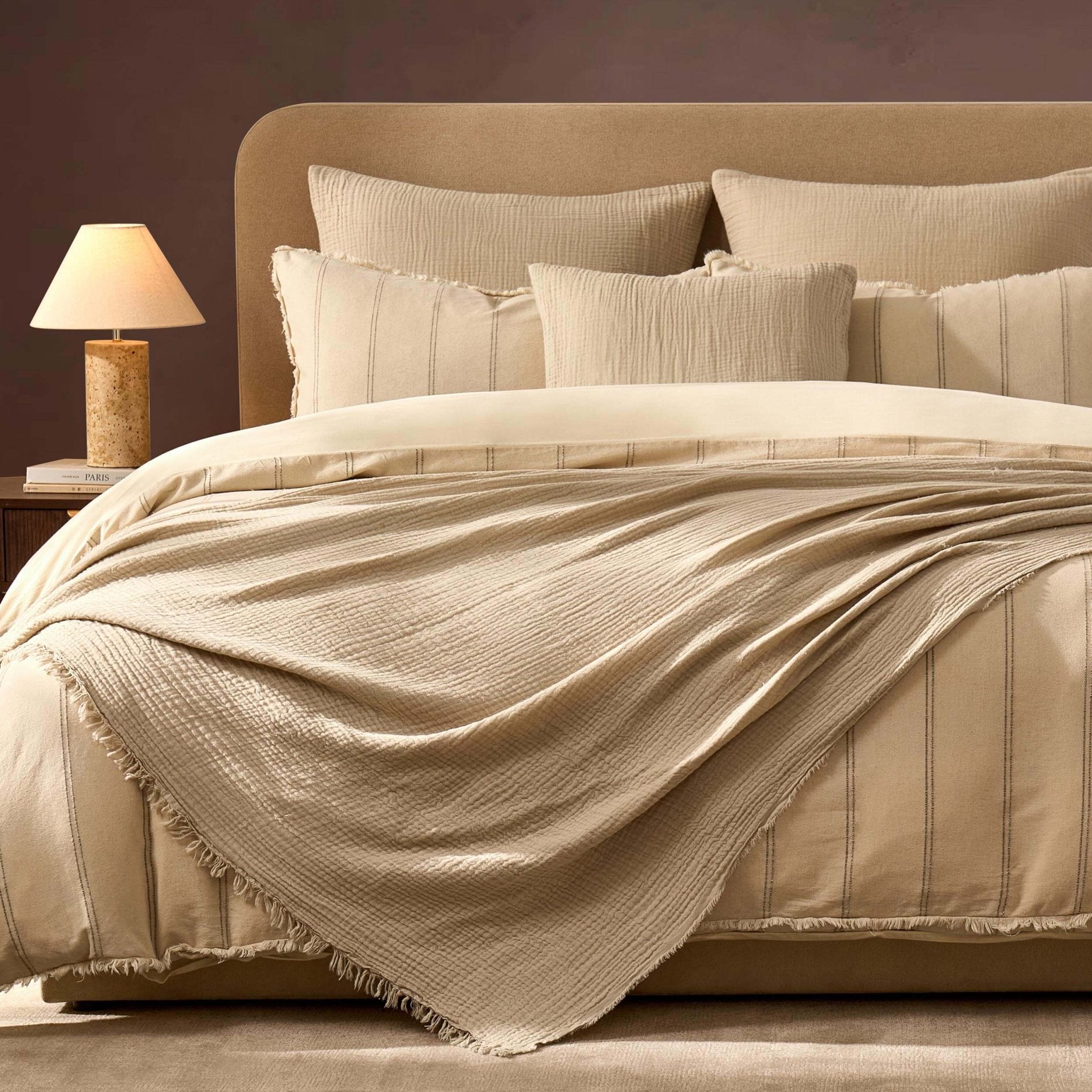 Dusklia - Savannah Tufted Muslin Throw - Oat