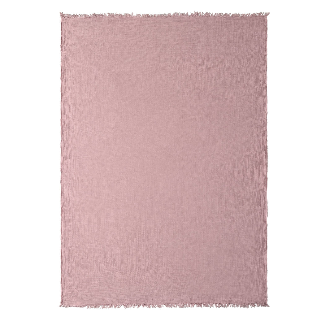 Dusklia - Savannah Tufted Muslin Throw - Rose