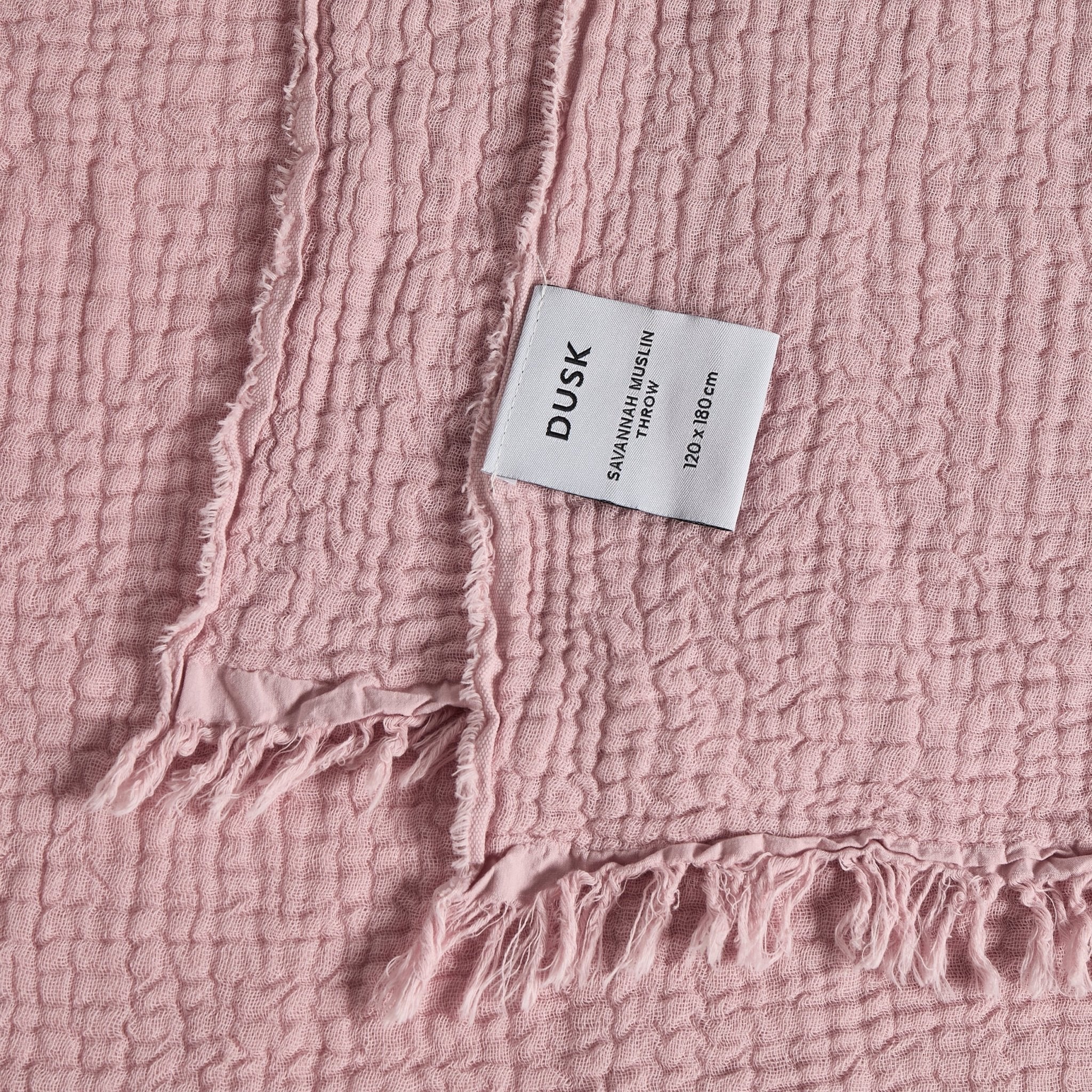 Dusklia - Savannah Tufted Muslin Throw - Rose