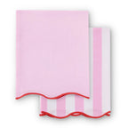 Dusklia - Scallop Edge Set of 2 Tea Towels - Pink/Red