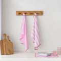 Dusklia - Scallop Edge Set of 2 Tea Towels - Pink/Red