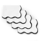 Dusklia - Scallop Edge Set of 4 Placemats - Off White/Black