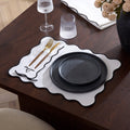 Dusklia - Scallop Edge Set of 4 Placemats - Off White/Black