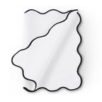 Dusklia - Scallop Edge Set of 4 Placemats - Off White/Black