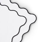 Dusklia - Scallop Edge Set of 4 Placemats - Off White/Black