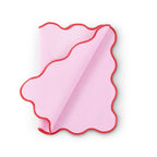 Dusklia - Scallop Edge Set of 4 Placemats - Pink/Red