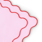 Dusklia - Scallop Edge Set of 4 Placemats - Pink/Red