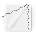 Dusklia - Scallop Edge Table Runner - Off White/Black