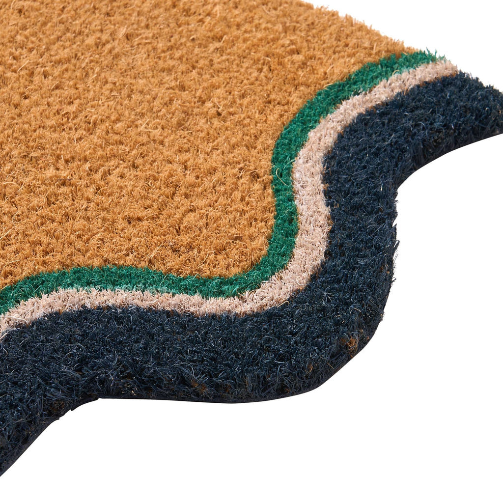 Dusklia - Scallop Hello Doormat - Natural/ Blue