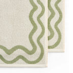 Dusklia - Scalloped Cotton Towels - Off-White/Olive