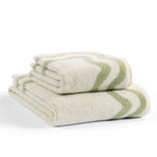 Dusklia - Scalloped Cotton Towels - Off-White/Olive