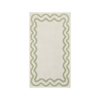 Dusklia - Scalloped Cotton Towels - Off-White/Olive