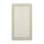 Dusklia - Scalloped Cotton Towels - Off-White/Olive