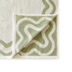 Dusklia - Scalloped Cotton Towels - Off-White/Olive