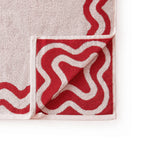 Dusklia - Scalloped Cotton Towels - Pink/Red