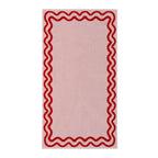 Dusklia - Scalloped Cotton Towels - Pink/Red