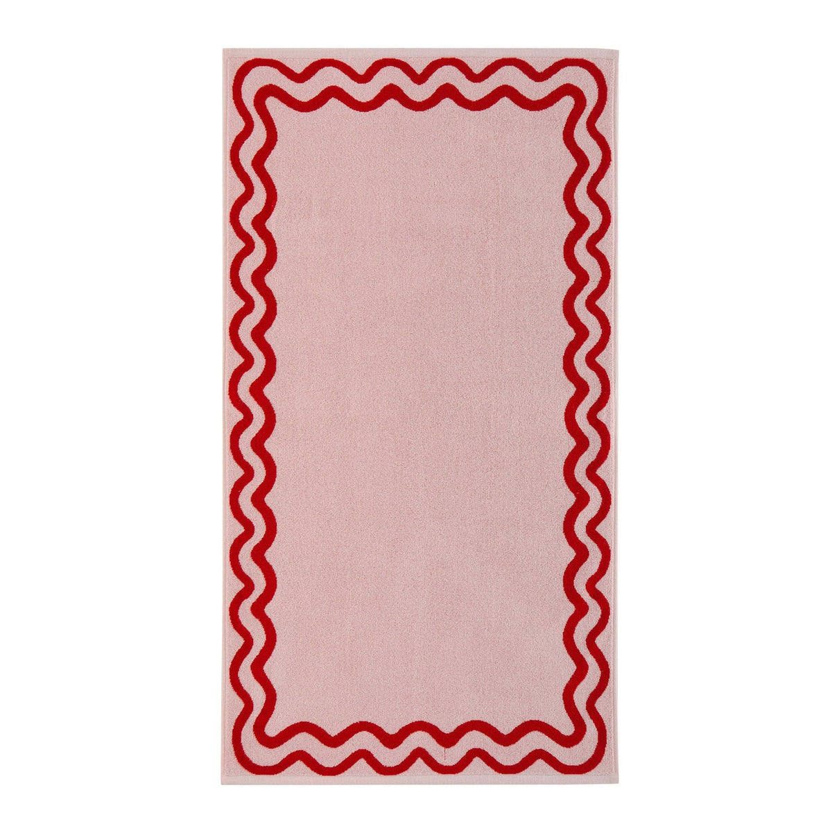 Dusklia - Scalloped Cotton Towels - Pink/Red